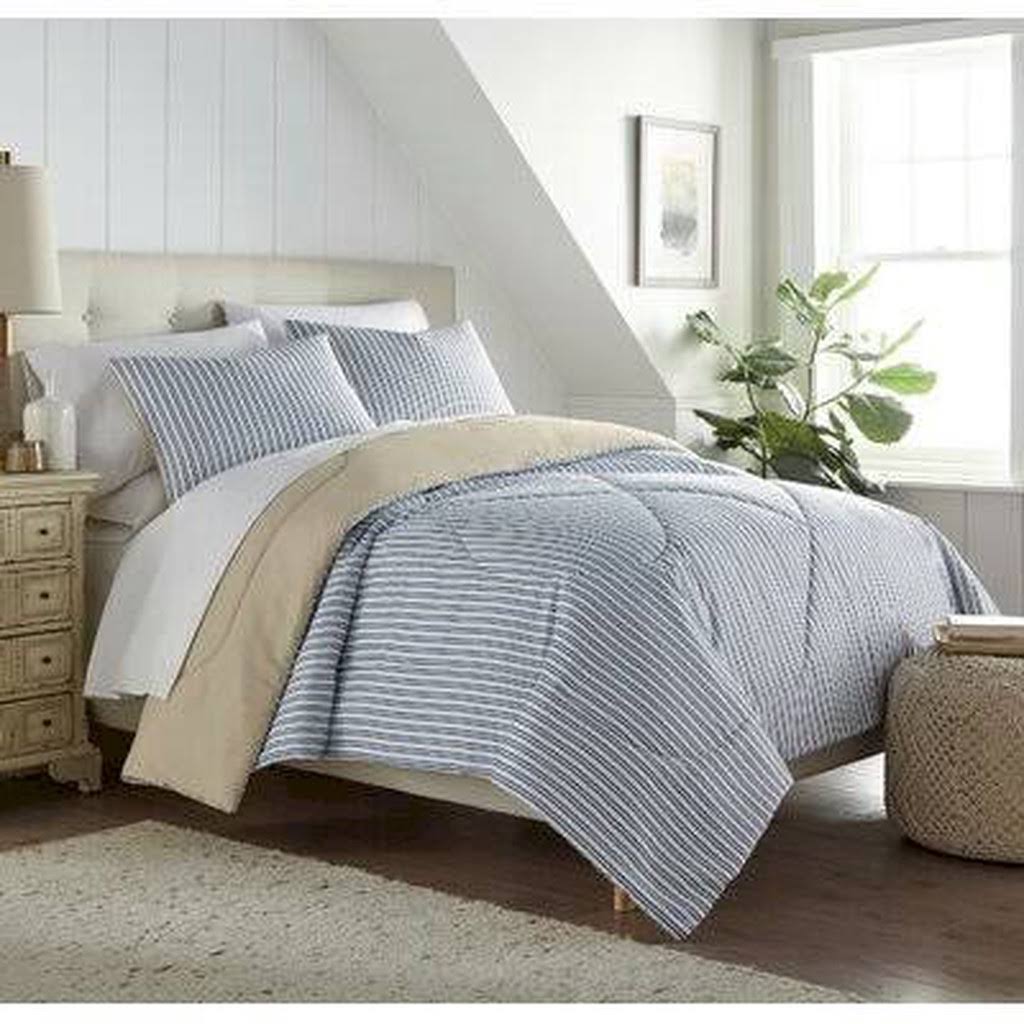Striped 2 Piece Comforter Set Twin Black O585181