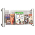 Luxe Magazine Rack, Three Compartments, Clear/Silver C61871