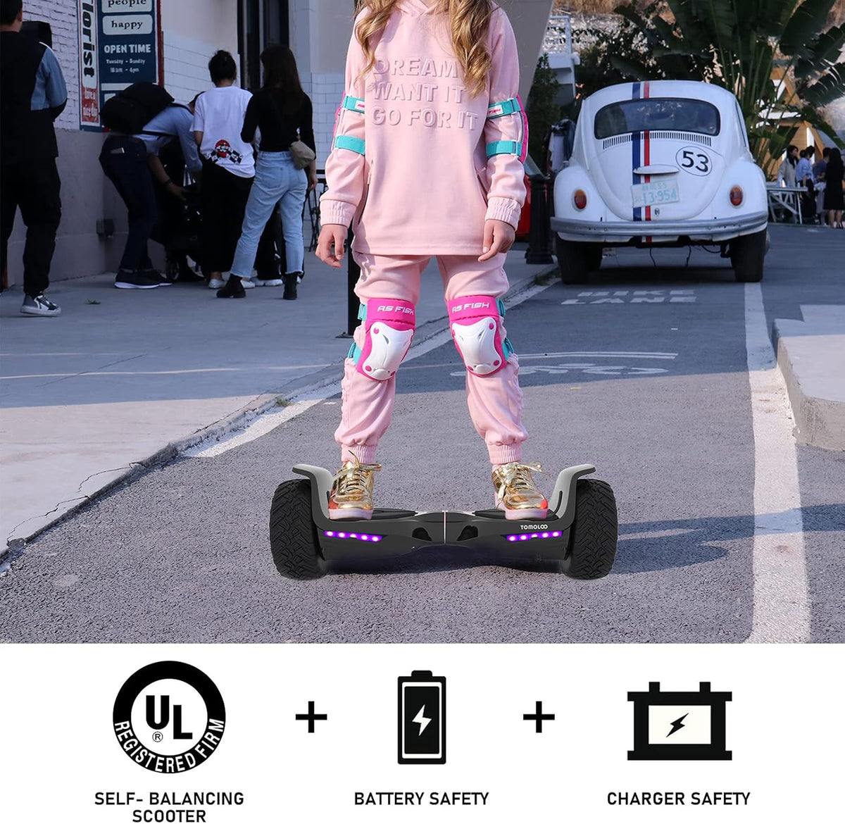 8.5 inches All-Terrain Self-Balancing Hoverboard with LED Lights and Bluetooth E6233