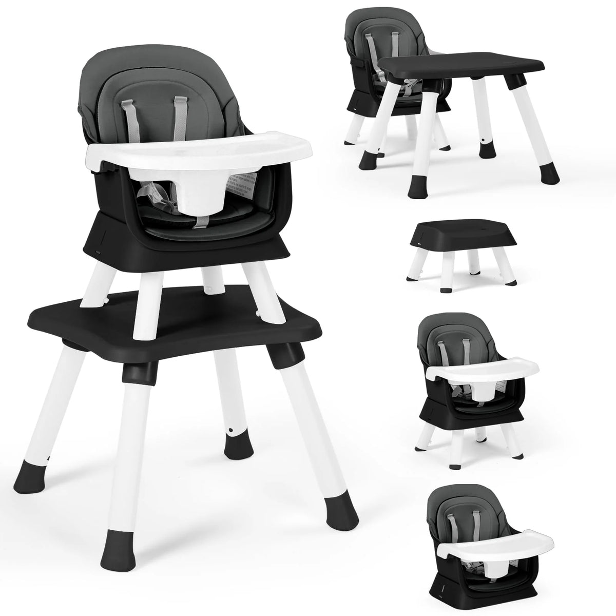 8 in 1 Black Baby High Chair P408