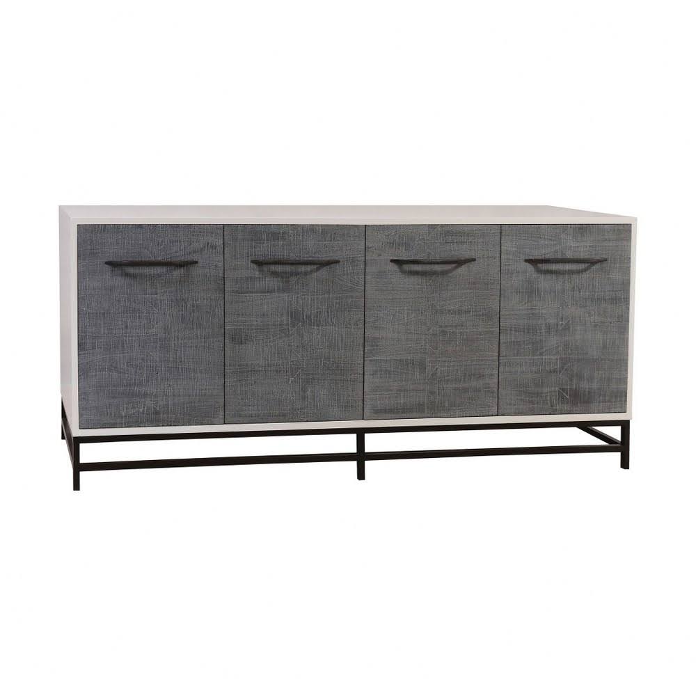Grey Stain Four Door Drawers Buffet Table N780