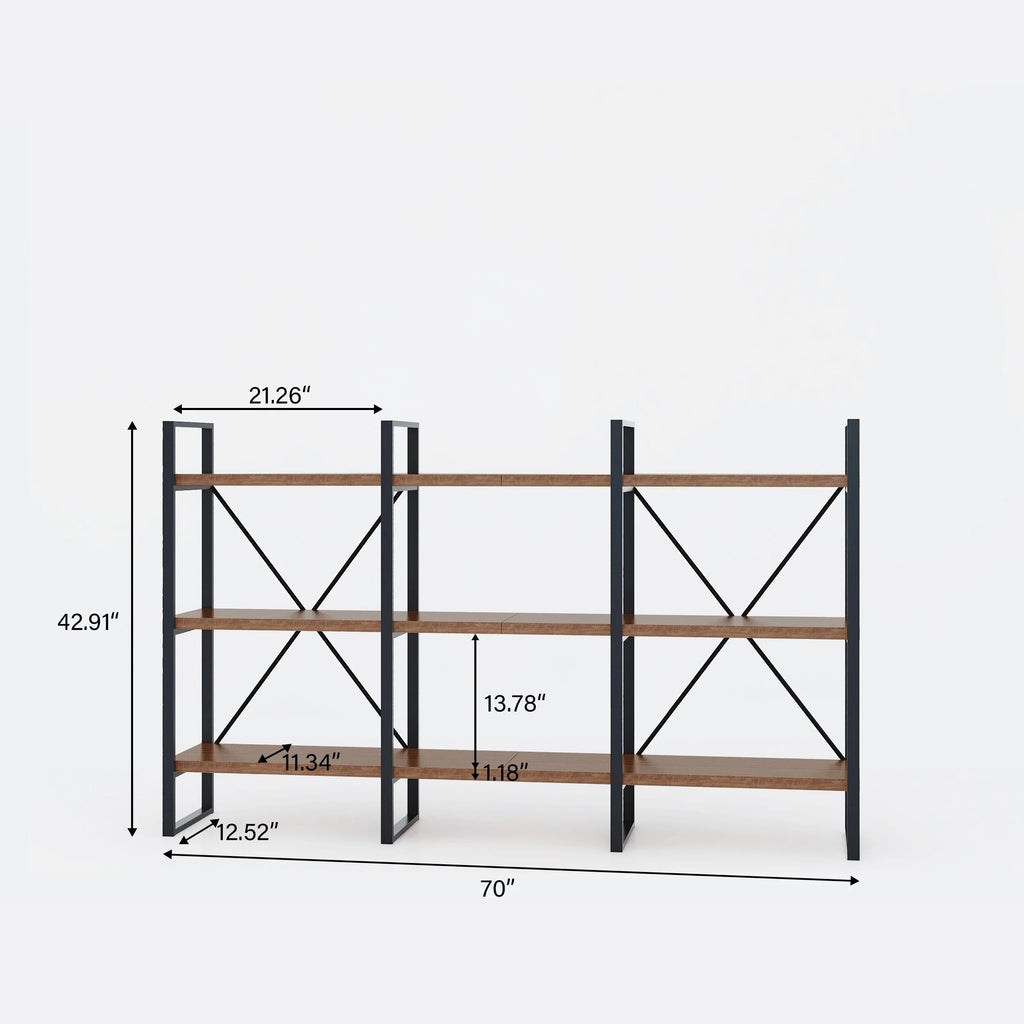 Antique Walnut Wood and Metal Display Etagere Bookcase W268