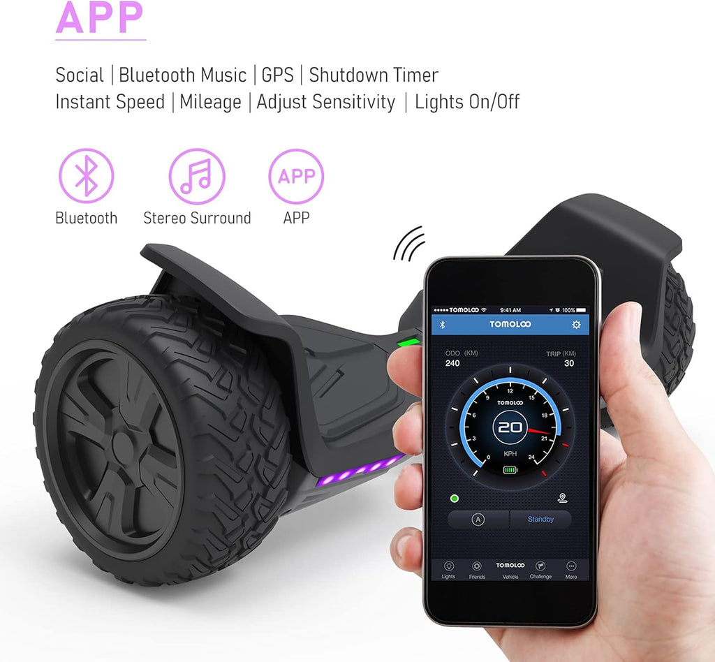8.5 inches All-Terrain Self-Balancing Hoverboard with LED Lights and Bluetooth E6233