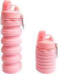 Collapsible Silicone Travel Water Bottle with Carabiner J89177
