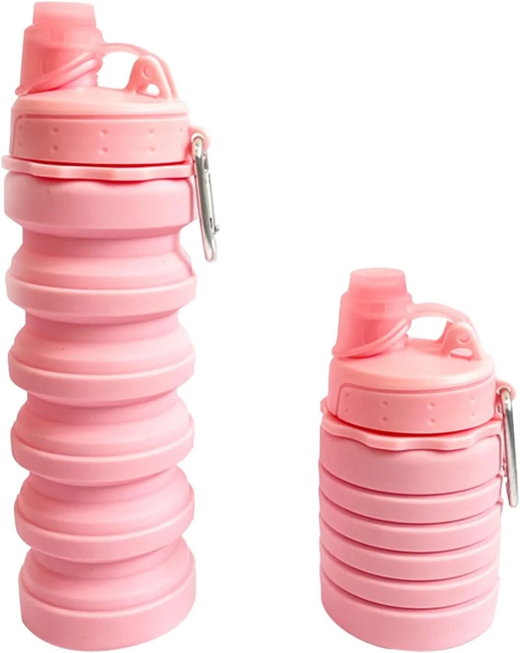 Collapsible Silicone Travel Water Bottle with Carabiner J89177