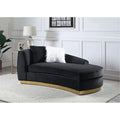 Black Velvet Chaise with 2 Pillows E526