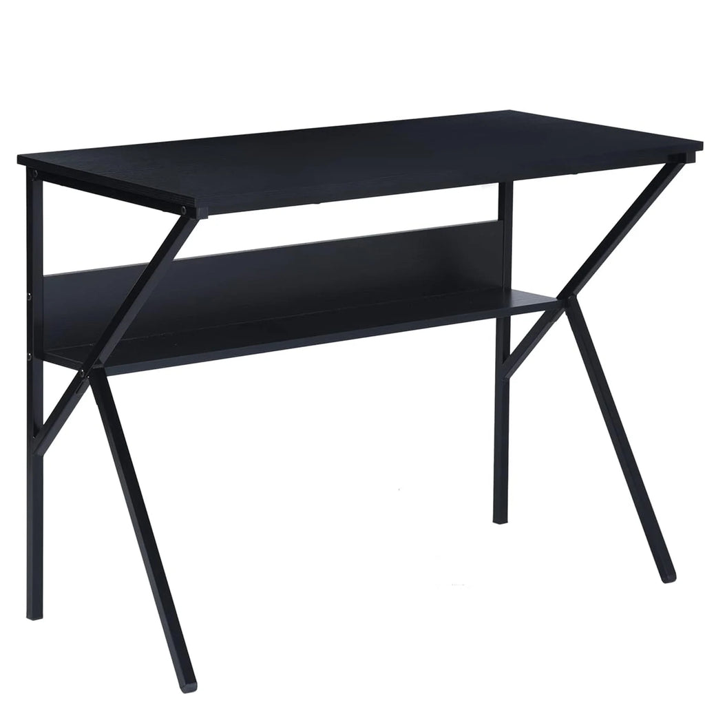 39.4 inch Black Desk with Storage Shelves W327898