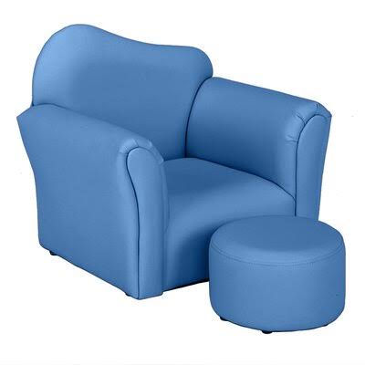 Blue Kids Club Chair and Ottoman N139