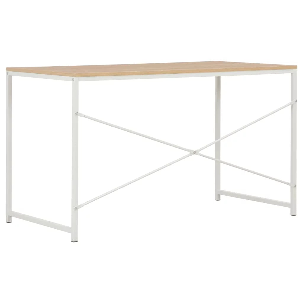 White and Oak Engineered Wood Computer Desk G77880