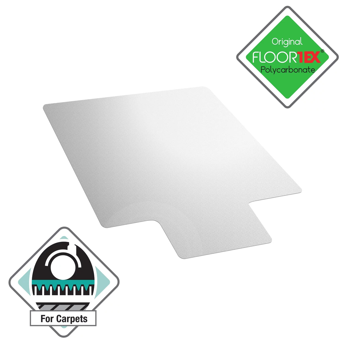 Clear Polycarbonate Chair Mat for Carpets up to 1/2" - 35 x 47" R40526