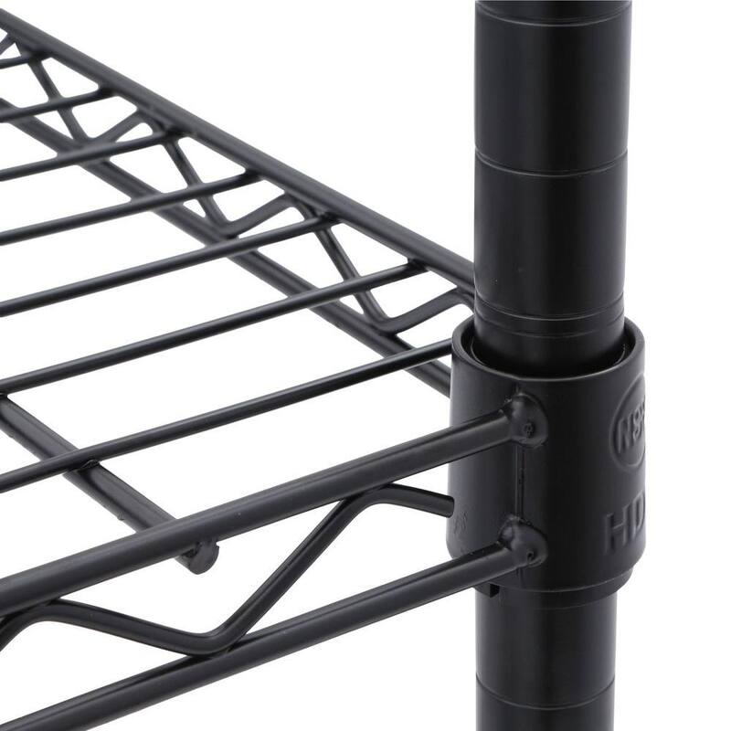 4-Tier Black Steel Wire Shelving Unit A85814