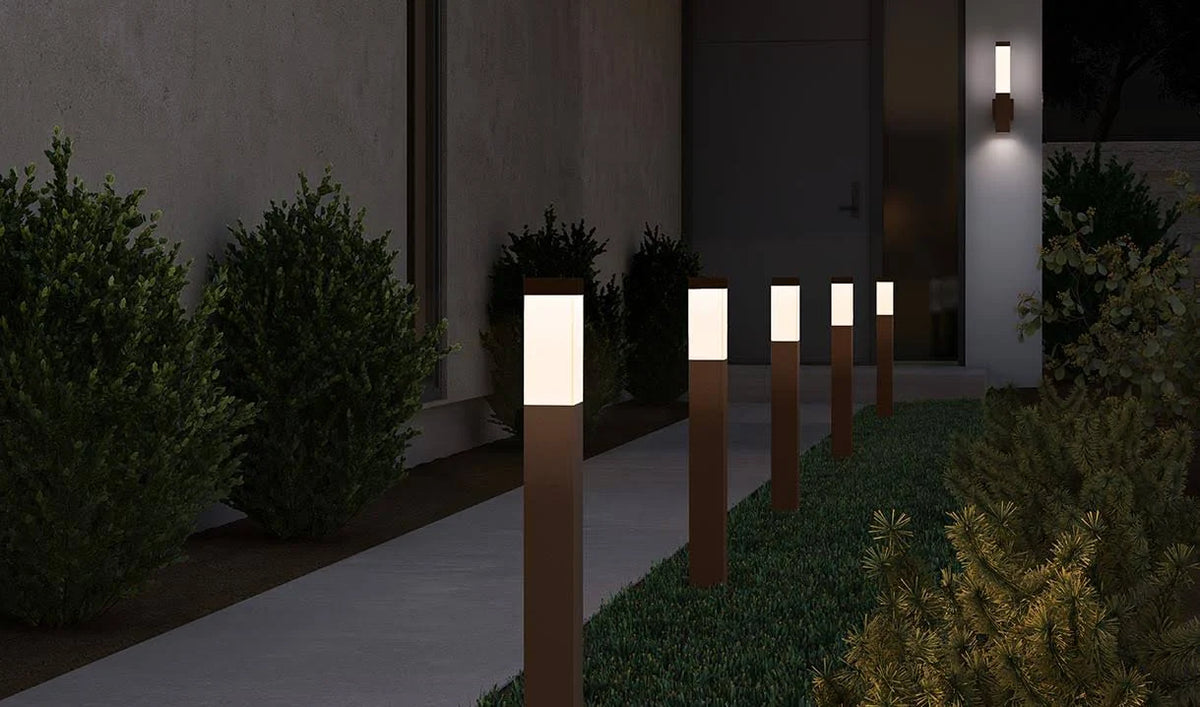 Textured Gray LED Bollard Y30739