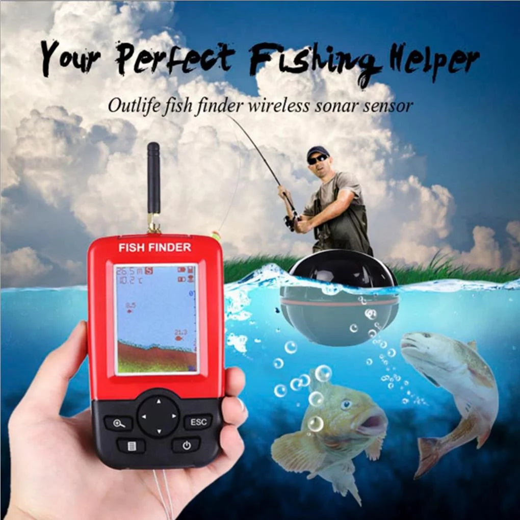 Portable Wireless Sonar Sensor Fishfinder Depth Locator LCD Display P611