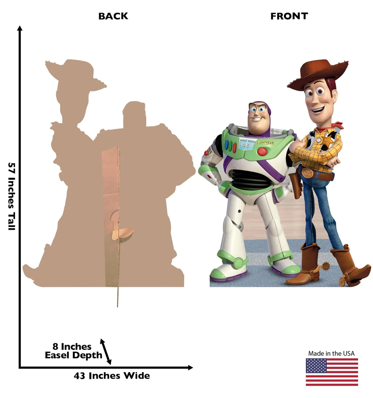 Buzz & Woody Life Size Cardboard Cutout Standup M459