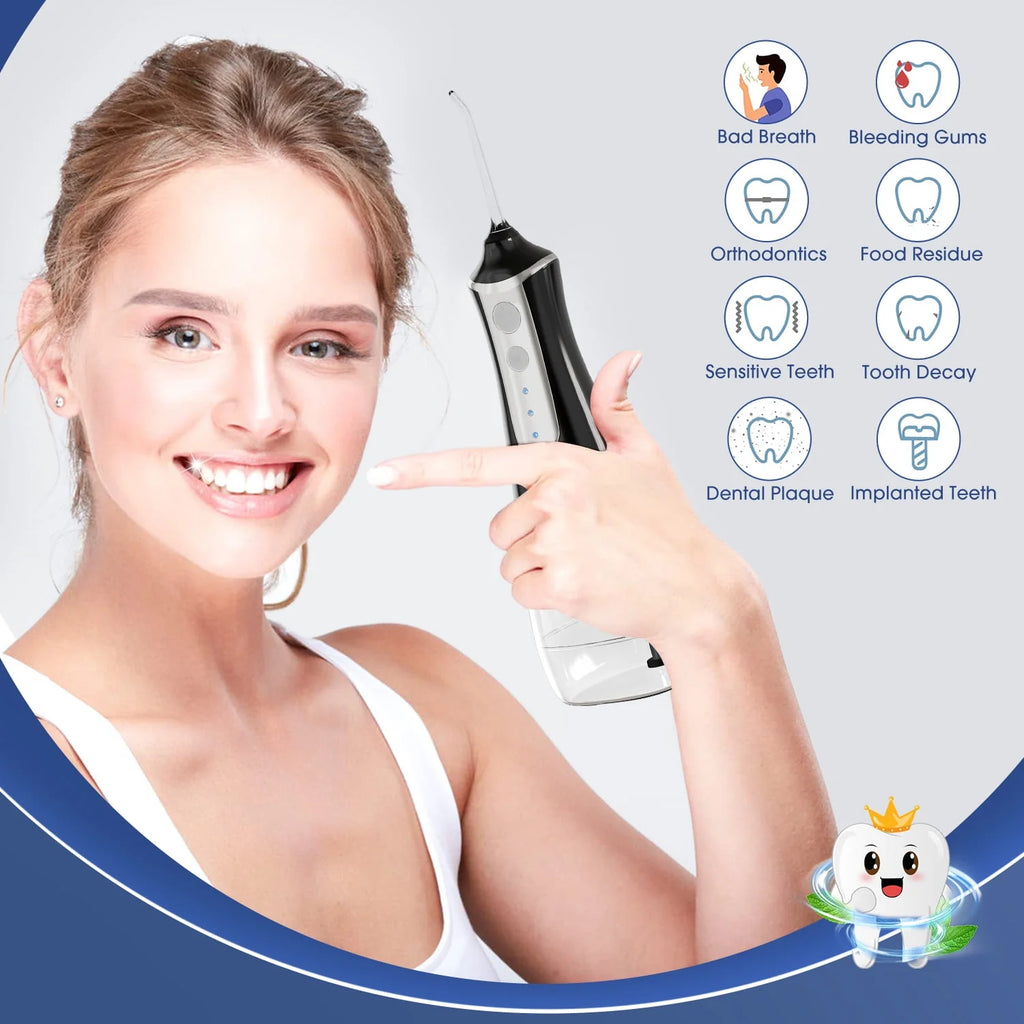 Cordless Water Flosser 3 Modes 5 Tips IPX6 Waterproof H573663