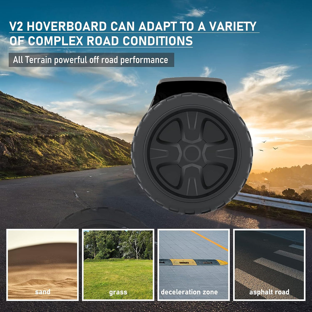 8.5 inches All-Terrain Self-Balancing Hoverboard with LED Lights and Bluetooth E6233