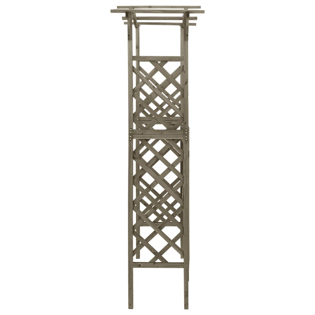 Gray Solid Firwood Pergola with Gate O747185