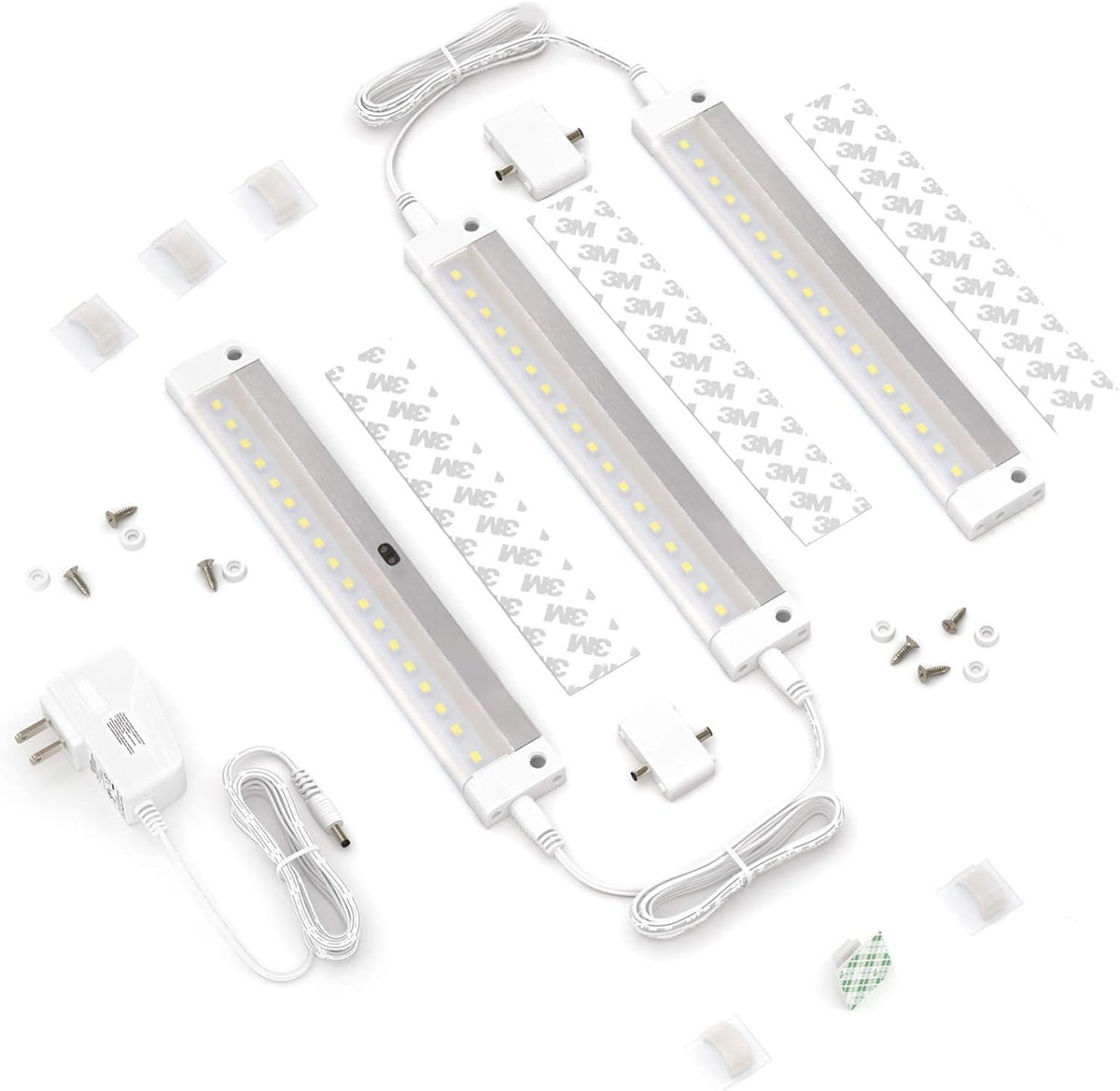 White Finish 3 Panels 7 inch LED Dimmable Under Cabinet Lighting Kit H475