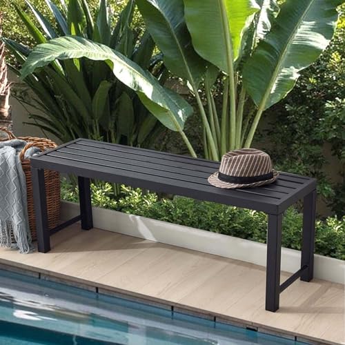 Set of 2 Grey Metal Garden Bench H9301