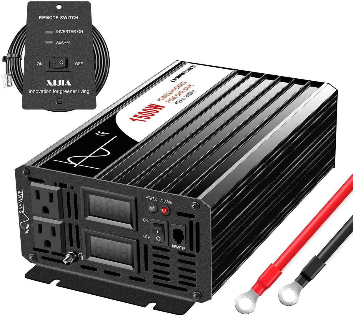 1500W Pure Sine Wave Power Inverter DC 12V AC 120V P165