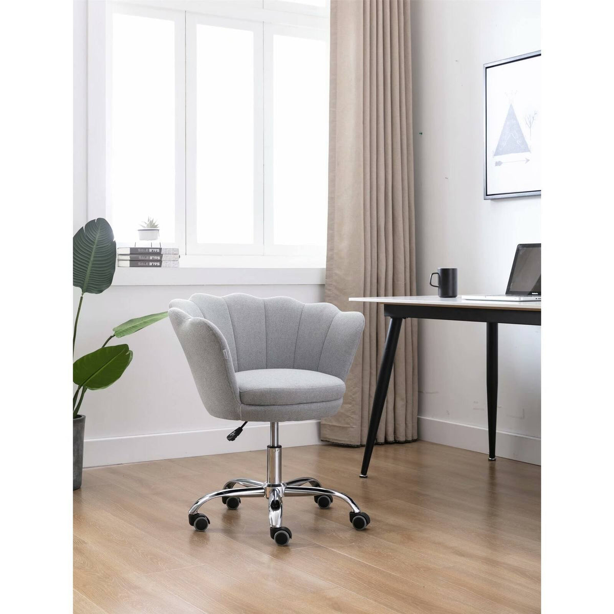 Light Grey Swivel Shell Chair Y254243