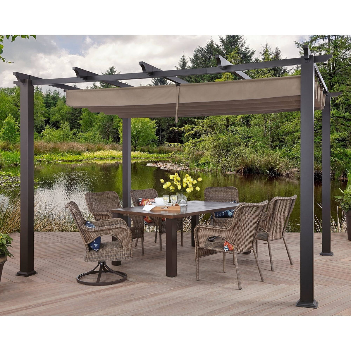 Steel Pergola with Canopy F33303