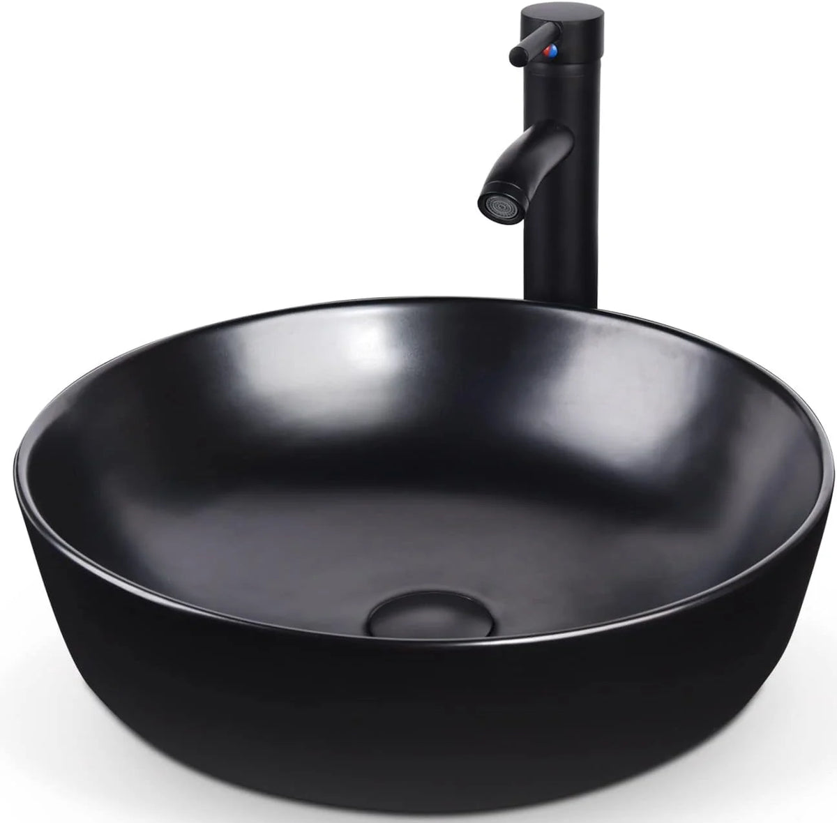 Porcelain Ceramic Vessel Sink and Faucet Combo U786690