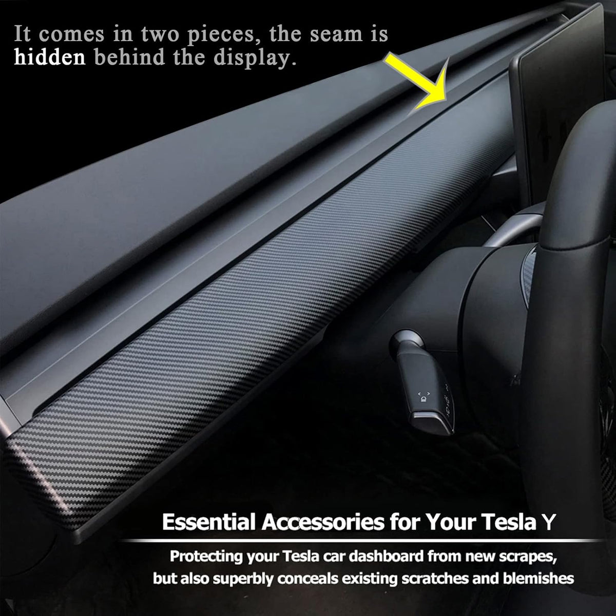ABS Matte Carbon Fiber Pattern Dash Cover Wrap Pack of 2 M953738