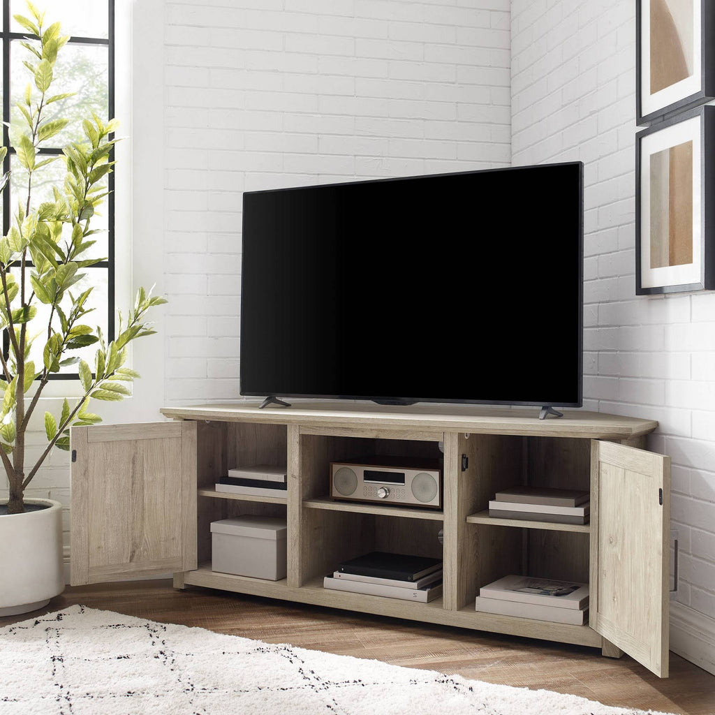 Corner TV Stand Frosted Oak B9316