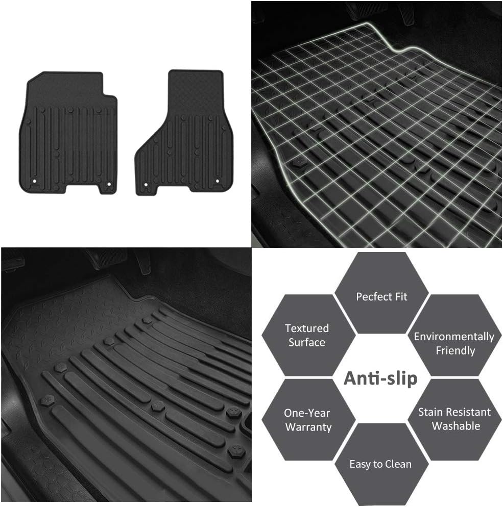 Black Front Row All Weather TPE Floor Mat Set Z8662