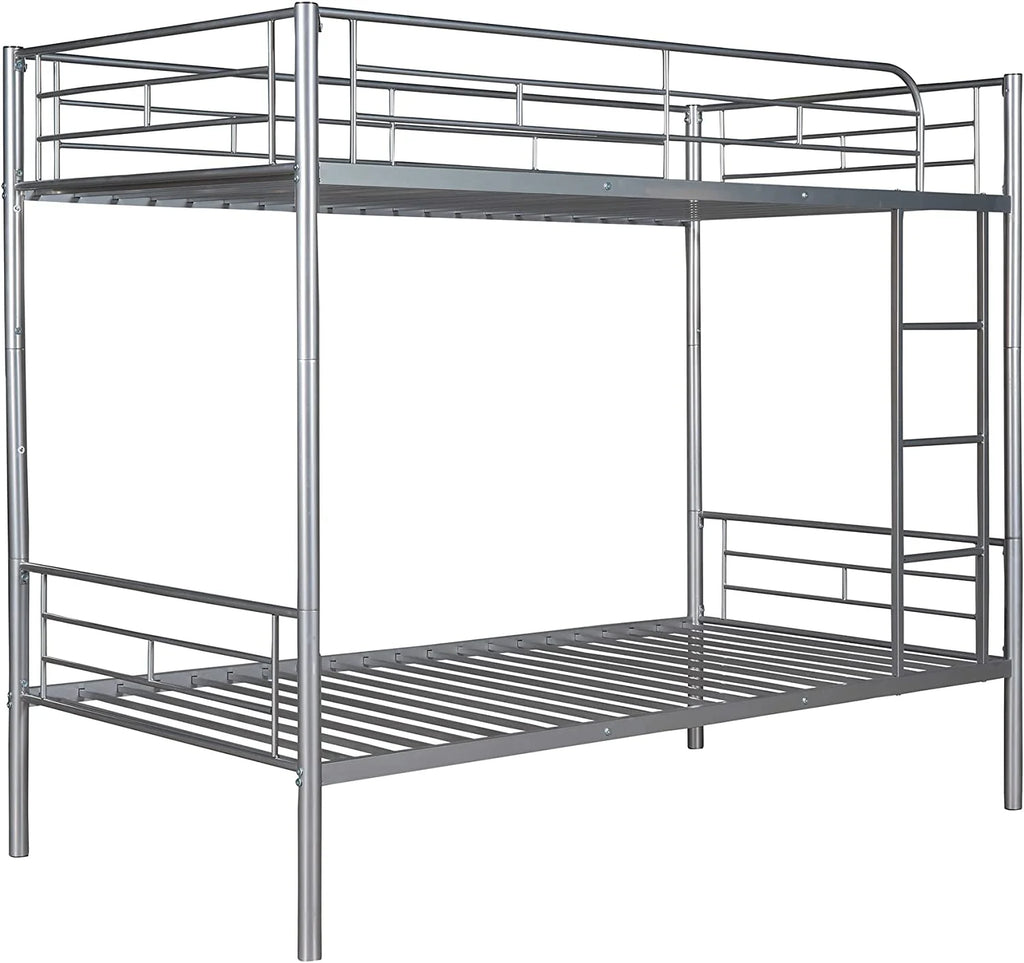 Twin Over Full Metal Bunk Bed with Ladder & Guardrail N896831