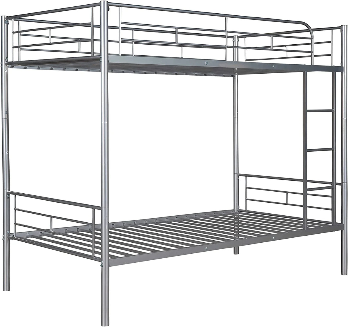 Twin Over Full Metal Bunk Bed with Ladder & Guardrail N896831