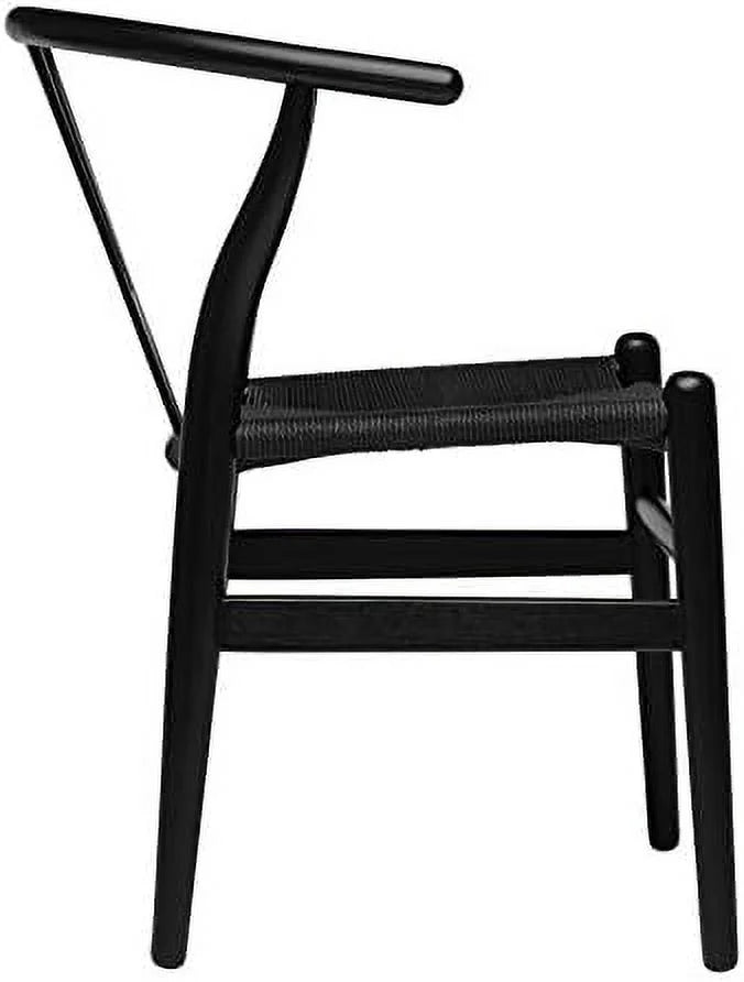 Woven Cord Seat Walnut Chair with Arm O54188