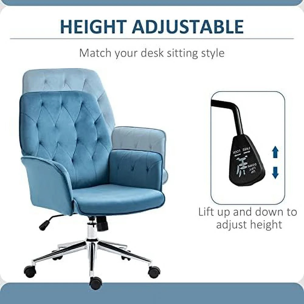 Light Gray Microfiber Tufted Height Adjustable Office Chair N13800