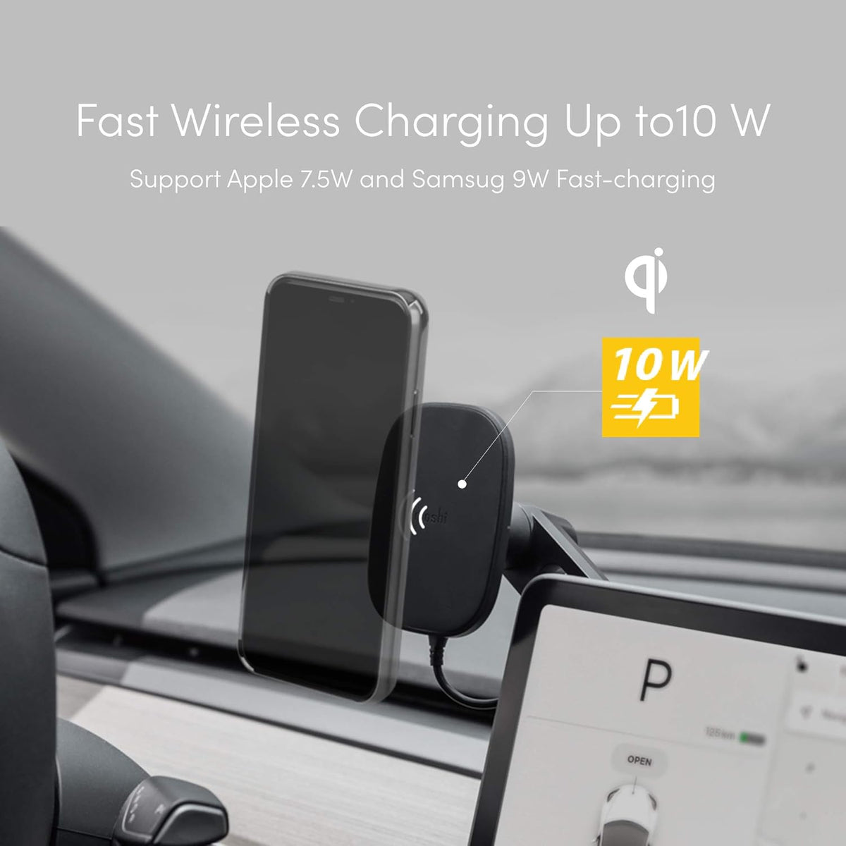 Magnetic Car Phone Holder with Wireless Charging, 10W Max, Pack of 2 Q539422