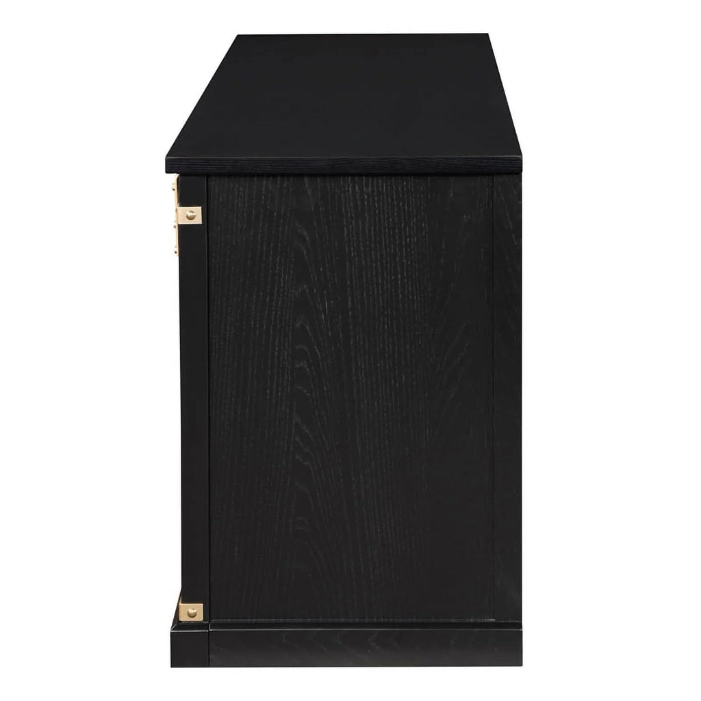 Birch Wood 72" TV Stand in Black and Gold C54362