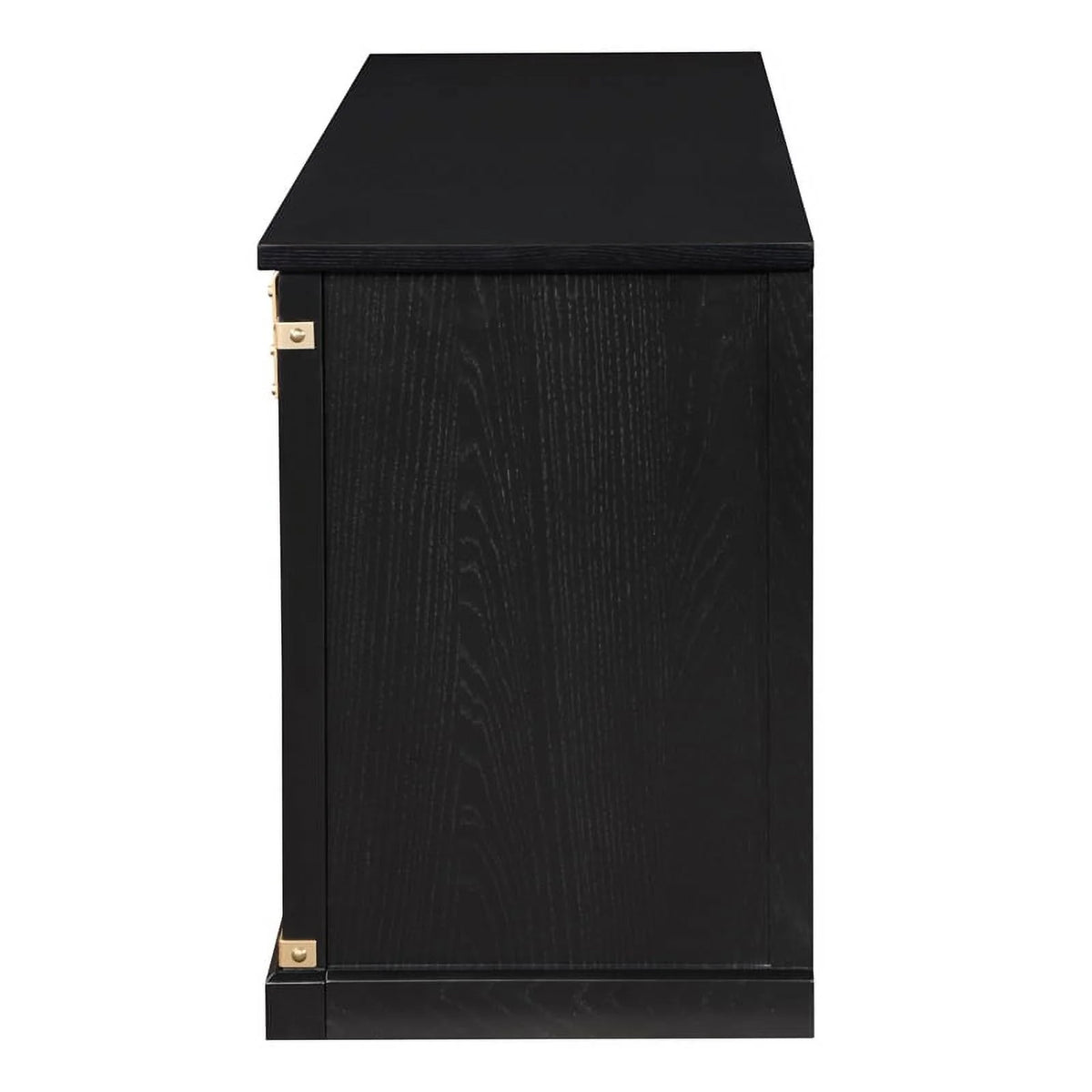 Birch Wood 72" TV Stand in Black and Gold C54362