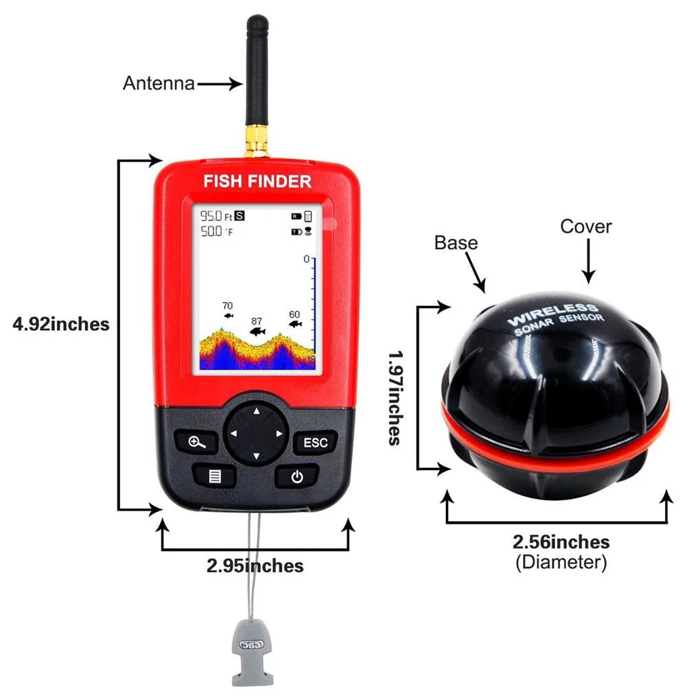 Portable Wireless Sonar Sensor Fishfinder Depth Locator LCD Display P611