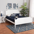 White Wood Queen Size Platform Bed W6971
