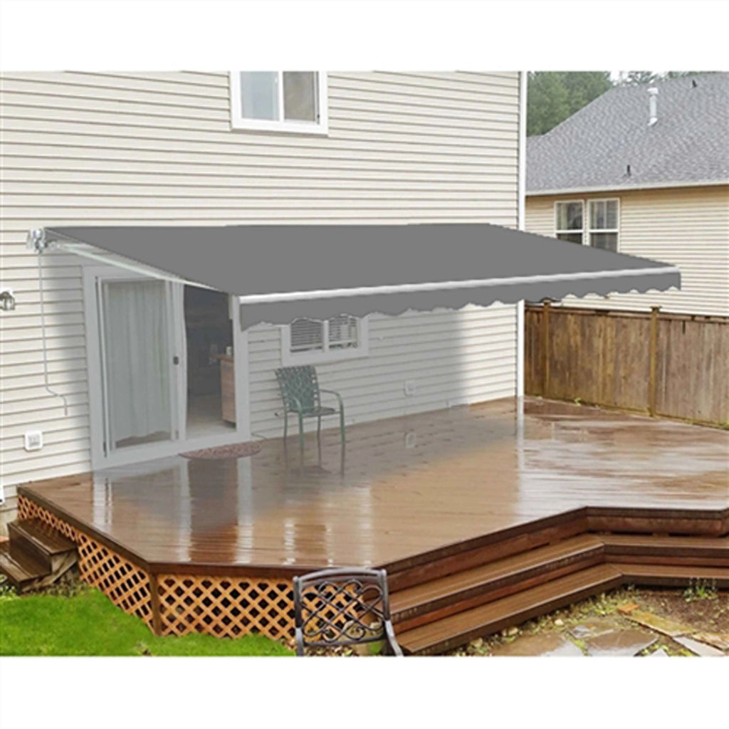 Retractable Patio 13' x 10' Awning Canopy, Gray O14578