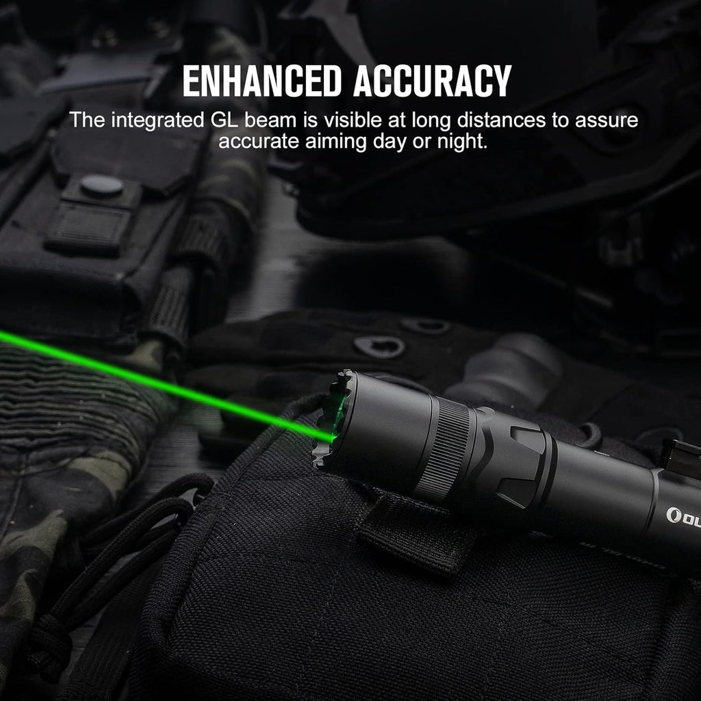 1500 Lumens MLOK Mount Rechargeable Tactical Flashlight with Green Beam and White LED Combo X582482