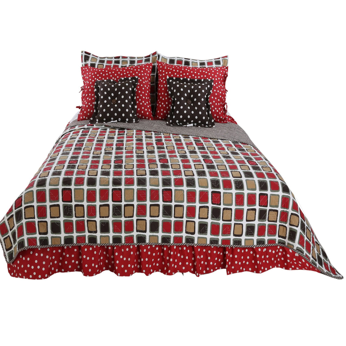 3 Piece Reversible Quilt, Brown - Full - Queen R964215