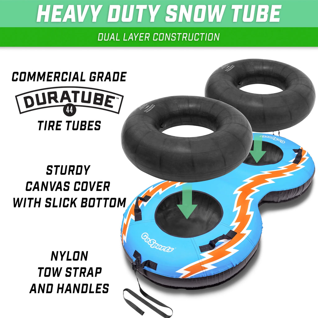 Retro 2 Person Snow Tube with Canvas Cover A8167