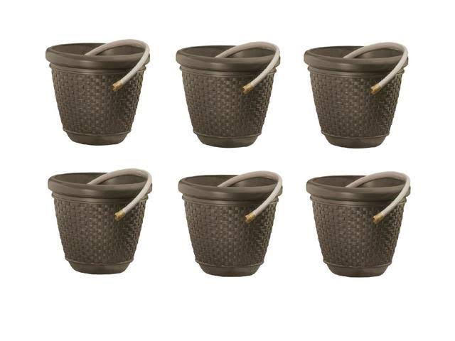 100 Foot Resin Wicker Garden Hose Storage Pot 6 Pack X563