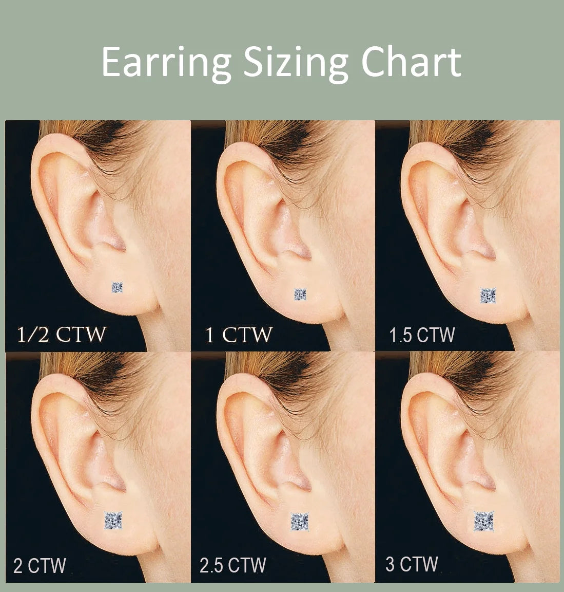 3 Carat Cushion Cut Moissanite Solitaire Stud Earrings K34982