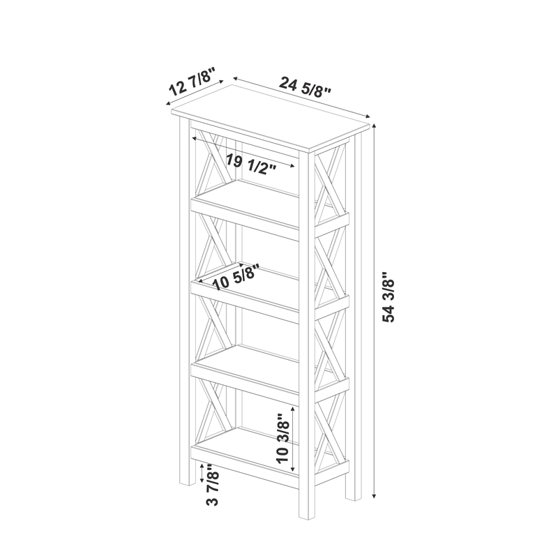 Black Wood Bookcase D215758