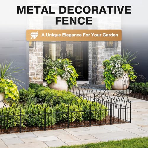 Arched Metal Fence Panel 24 in x 10.17ft No Dig Animal Barrier W87371