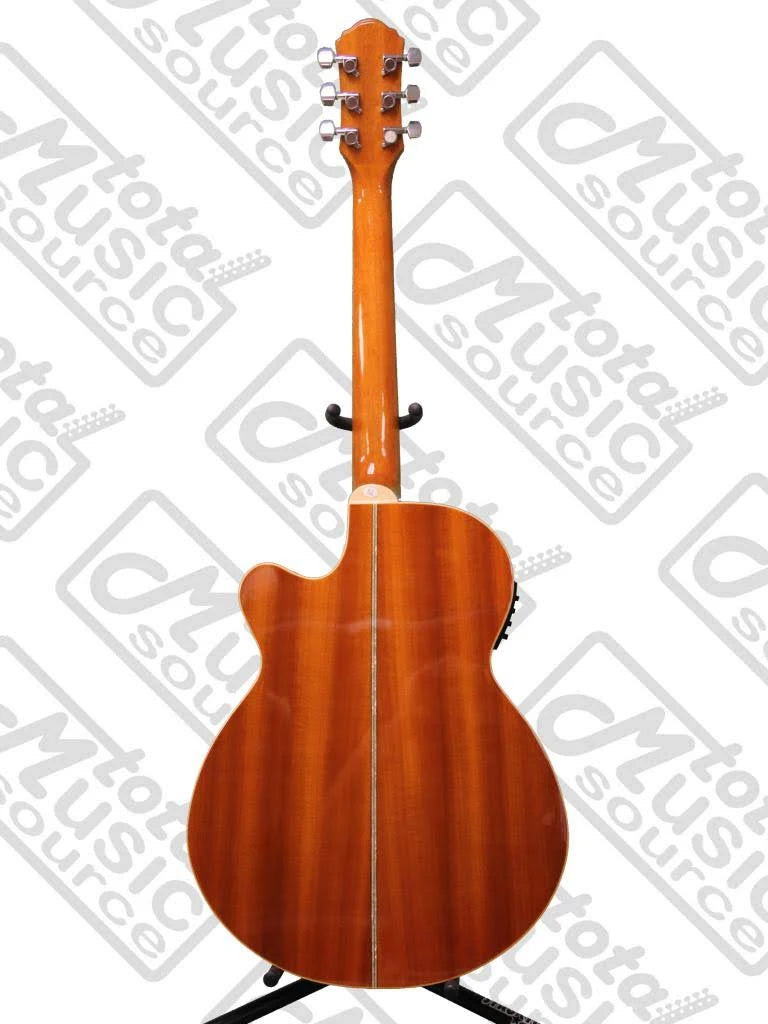 Flame Yellow Sunburst Acoustic-Electric Guitar W345