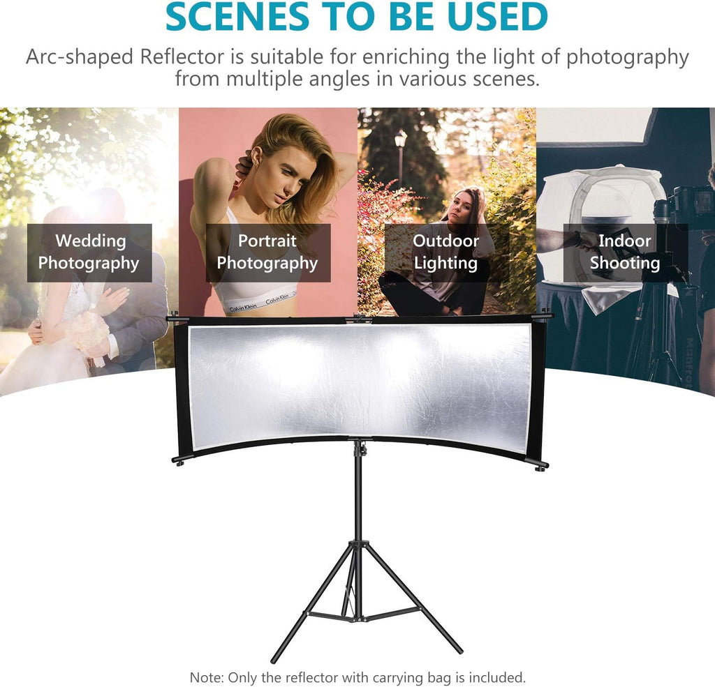 Black/White/Gold/Silver Photography Curved Lighting Reflector with Carrying Bag J79062
