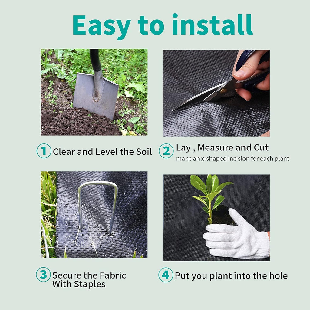 Weed Barrier Landscape Fabric 3.2oz Woven Ground Cover P87250